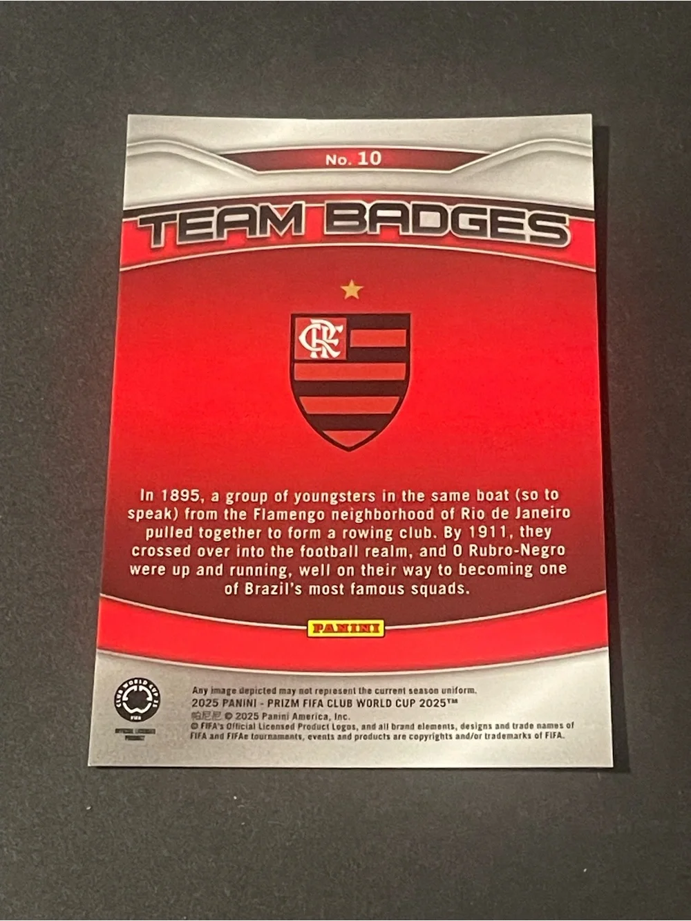 Panini Prizm 2025 FIFA Club World Cup Team Badges Flamengo Insert #10 Card